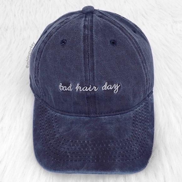 Daisys Boutique Accessories - ❤️SALE❤️ Bad hair day embroidered blue denim hat